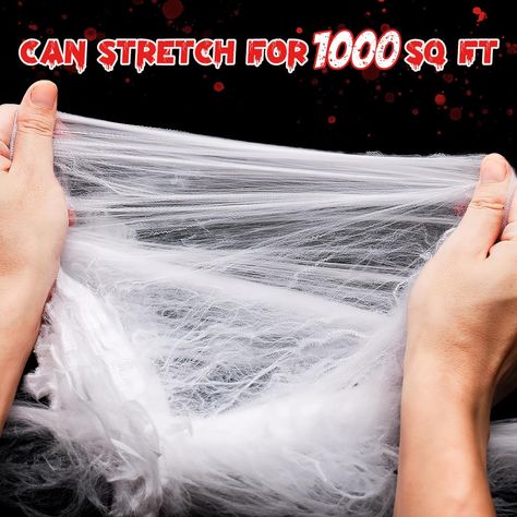 1000 sqft Halloween Spider Web Decorations, Super Stretch Fake Spider Webs, White Webbing Spooky Cobwebs Halloween Supplies for Halloween Party Decorations Bar Haunted House Halloween Spider Web Decorations, Cobwebs Halloween, Spider Web Halloween Decorations, Fake Spider, Spider Web Decoration, Spooky Spiders, Halloween Supplies, Spider Webs, Halloween Spider Web