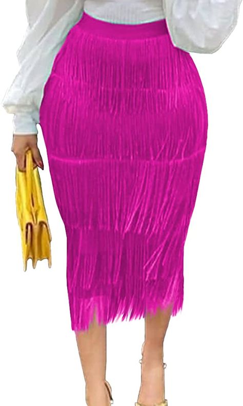 Fringe Midi Skirt, Pencil Midi Skirt, Tassel Skirt, Bodycon Midi Skirt, High Waisted Pencil Skirt, Party Skirt, Women Rising, Fringe Skirt, Mermaid Skirt