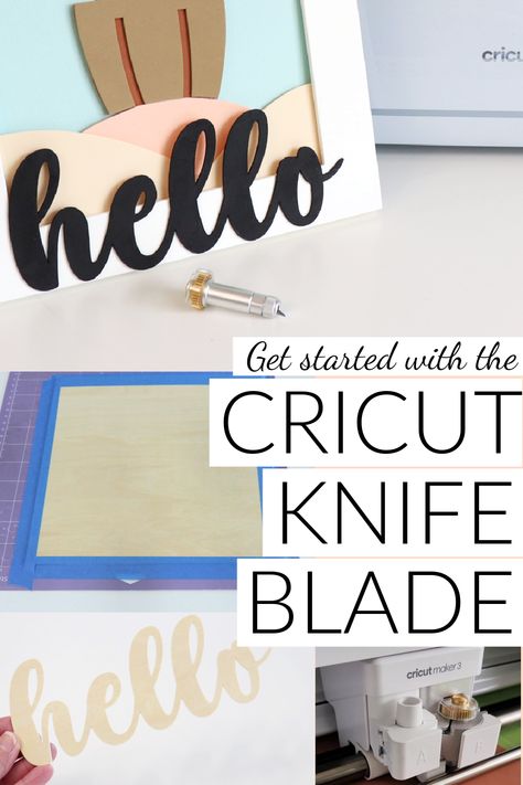 Learn how to use the Cricut knife blade with a Maker. This tool can cut wood, leather, foam, chipboard and more. Cricut Knife Blade, Craft Room Shelves, Cricut Blades, Adaptive Tools, Craft Room Storage, Color Crafts, Craft Room Organization, Foam Crafts, Space Crafts