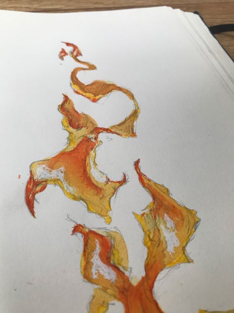 How To Draw Fire Traditionally, How To Draw Fire On Paper, Fire Blast Drawing, Fire Head Drawing, Fire Embers Drawing, Fire Drawing Realistic, Burning Bush Drawing, Fire Art Reference, Flower On Fire Drawing