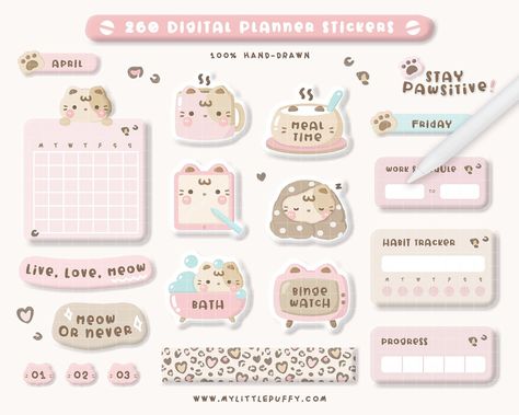 Kawaii Digital Planner Stickers for GoodNotes Kawaii Digital Stickers, Cute Stickers Printable Kawaii Planners, Cute Goodnotes Stickers, Goodnotes Stickers Free Png, Kawaii Digital Planner, Cute Digital Stickers, Digital Journal Stickers, Digital Planning Stickers, Kawaii Planner Stickers