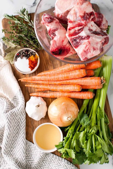 Learn how to make the best bone broth from roasted beef bones! It is packed with nutrients, easy to make, and completely delicious. Use it for soups, stews, and your favorite meaty recipes, or enjoy bone broth as a savory hot beverage. Meaty Beef Soup Bone Recipes, Roasted Beef Bones For Soup, Beef Bones Broth, Soup Bones Beef Recipe, How To Make Beef Broth From Bones, Bone Marrow Broth, Beef Broth From Soup Bones, Beef Soup Bones, Broth From Soup Bones