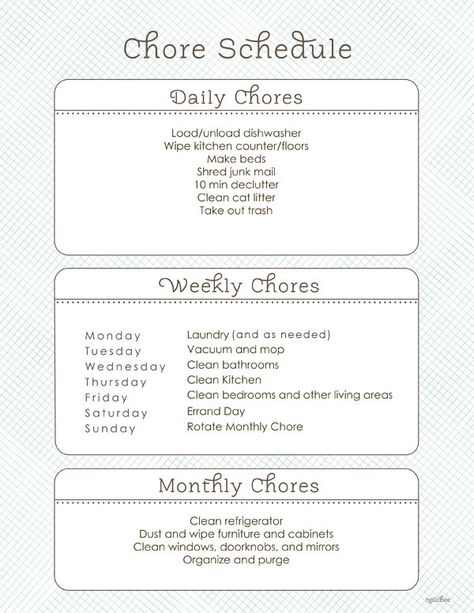 Chore Schedule, Daily Cleaning Schedule, Weekly Chores, Weekly Cleaning Schedule, Chore List, Daily Planners, Weekly Cleaning, Daily Cleaning, Cleaning Checklist