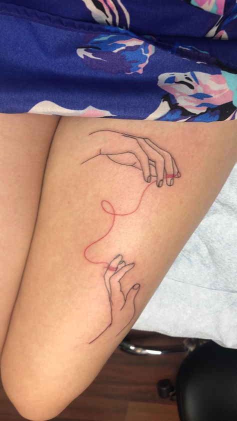 Fate Tattoo Ideas, String Of Fate Tattoo, Red String Of Fate Tattoo, Red Thread Of Fate, The Red String Of Fate, Fate Tattoo, Thread Of Fate, Chinese Folklore, String Of Fate