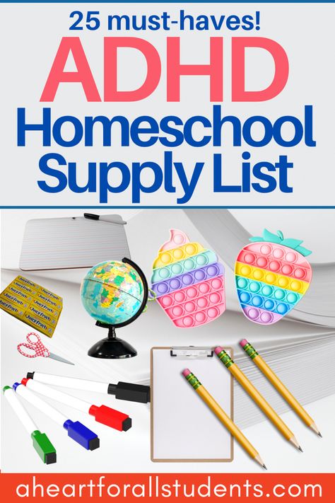 Miscellaneous homeschool supplies including mini yellow pencils, globe, white paper, white board, dry erase markers Homeschool Supply List, Homeschool Curriculum Planning, Wfh Office, Start Homeschooling, Homeschool Advice, Brain Based Learning, Homeschool Lesson Plans, Homeschool Worksheets, Homeschool Supplies