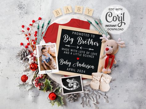 Winter Baby Announcement, Ivf Pregnancy Announcement, Second Baby Announcements, Baby New Year, Digital Baby Announcement, Ivf Pregnancy, Baby Due Date, Digital Christmas Cards, Christmas Pregnancy Announcement