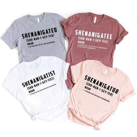 PRICES MAY VARY. Finding something fabulous & funny to wear as matching outfits on vacation, drinking party? If so, you will surely love this tee! Cool and hilarious outfits for couples on any occasion. SHENANIGATOR, SHENANIGATEE, SHENANIGATED, SHENANIGATIST Great Present Idea for Men / Women - Team Quote - Shenanigator Definition Shirt. Cool present for dad, father, brother, husband, boy, girl, uncle, toddler, baby, mom, mother, ladies, youth, friend, family on Birthday Party / St Paddy's Feast Group Shirts Ideas Friends Vacation, Group Trip Shirts, Group Vacation Shirts, Couple Drinking, Funny Vacation Shirts, Group Vacation, Group Trip, Definition Shirt, Couple Matching Outfits