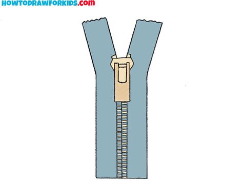 zipper drawing lesson Zip Illustration, Open Zipper Drawing, How To Draw Zipper, Zip Drawing, Zipper Illustration, Zipper Drawing, Mouth Drawing, Tree Drawings Pencil, Drawing Tutorials For Kids