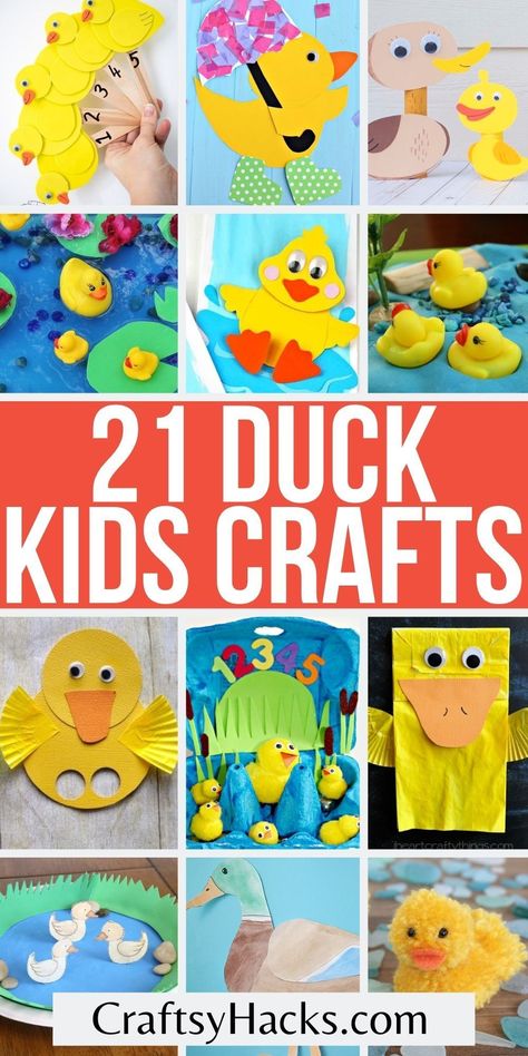 If you are looking for inspiration for more educational crafts for your kids you need to know these cute crafts for kids. Learning about ducks can be much more fun when you incorporate these creative craft ideas. #Crafts #KidsCraft Duck Crafts For Preschoolers Art Projects, Duck Art For Preschoolers, Duck Books Preschool, Pre K Duck Craft, Make Way For Ducklings Craft, Duck Puppet Craft, Duck Crafts Preschool, 5 Little Ducks Craft, Make Way For Ducklings Activities