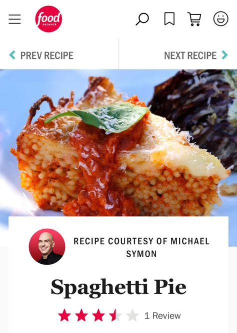 Michael Symon Spaghetti Pie, Spaghetti Pie Recipe, Michael Symon Recipes, Spaghetti Pie Recipes, Pizza Dishes, Spaghetti Pie, Michael Symon, Grilled Foods, Banana Nut Bread