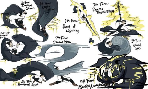 Lightning Breathing Demon Slayer, Storm Breathing Demon Slayer, Storm Hashira, Demon Slayer Breathing Styles Ideas, Demon Slayer Breathing Ideas, Demon Slayer Breathing Styles, Breathing Demon Slayer, Breathing Styles, Power Ideas