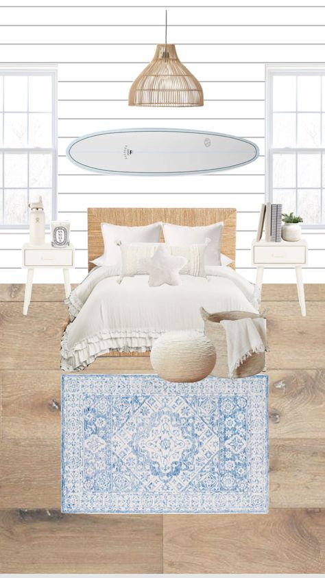 #homedecor #vibes #blue #coastalsummer #coastal #summer #fyp #bedroom #coastalbedroom Coastal Blue Bedroom, Shuffles Room, Costal Bedroom, Surf Room Decor, Beach House Room, Dream House Bedroom, Beachy Room Decor, Cowgirl Room, Beach Room Decor