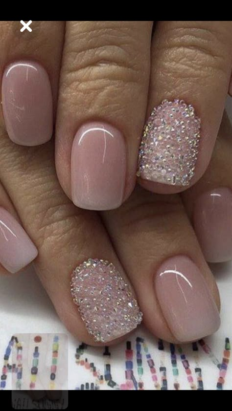 Bridesmaid Nails Acrylic, Mother Of The Bride Nails, French Manicure Acrylic, Dusty Pink Nails, Sparkle Gel Nails, Manicure Acrylic Nails, Rose Nail Design, French Manicure Acrylic Nails, Bridesmaid Nails