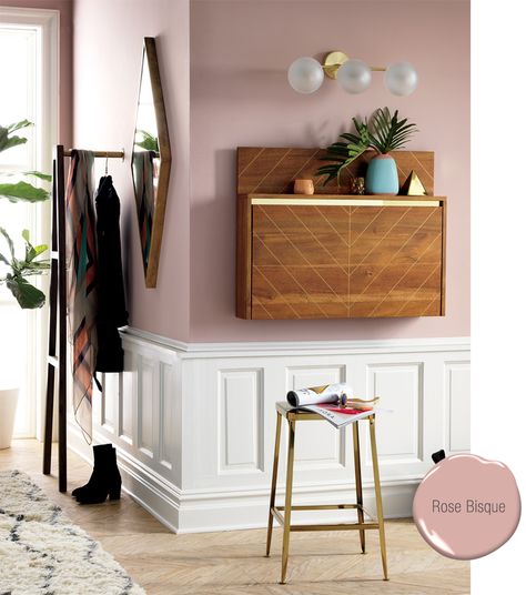 We’ve gathered our favorite swatches from a year’s worth of hue-happy rooms. See the top paint colors for 2016. Rose Bisque, Drop Down Desk, Top Paint Colors, Happy Room, Clothes Stand, Office Furniture Modern, Cool House Designs, Pink Walls, Beautiful Interiors