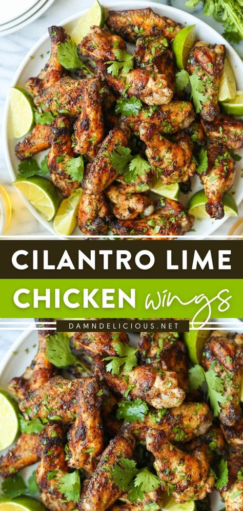 Chicken Wing Marinade For The Grill, Cilantro Lime Chicken Wings, Chicken Wing Party, Lime Chicken Wings, Cilantro Lime Marinade, Chicken Wing Marinade, Lime Marinade, Chicken Wing Recipe, Farm Recipes