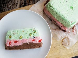 Spumoni Ice Cream, Terrine Recipe, Ice Cream Pie Recipe, Halloween Ice Cream, Almond Ice Cream, Italian Ice Cream, Cherry Ice Cream, Pistachio Ice Cream, Cream Desserts