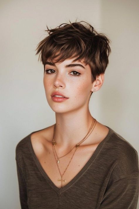 Unleash Bold Style: 50 Pixie Cuts for Thick Hair To Try In 2023 Very Short Hair Girl, Androgynous Pixie Cut, Pixie Cut Thick Hair, Pixie Cut For Thick Hair, Boyish Haircut, Pixie Cuts For Thick Hair, Pixie Short Hair, Pixie Haircut With Bangs, Cuts For Thick Hair