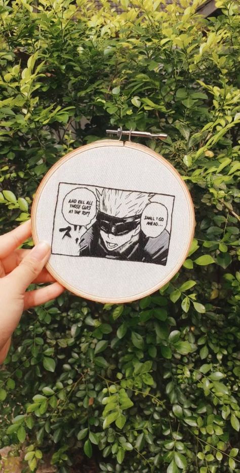 Jujutsu Kaisen Embroidery, Jjk Embroidery, Jujutsu Kaisen Crochet, Jjk Crochet, Fiber Crafts, Handmade Things, Embroidery Tutorial, Crochet Inspo, Back Bag