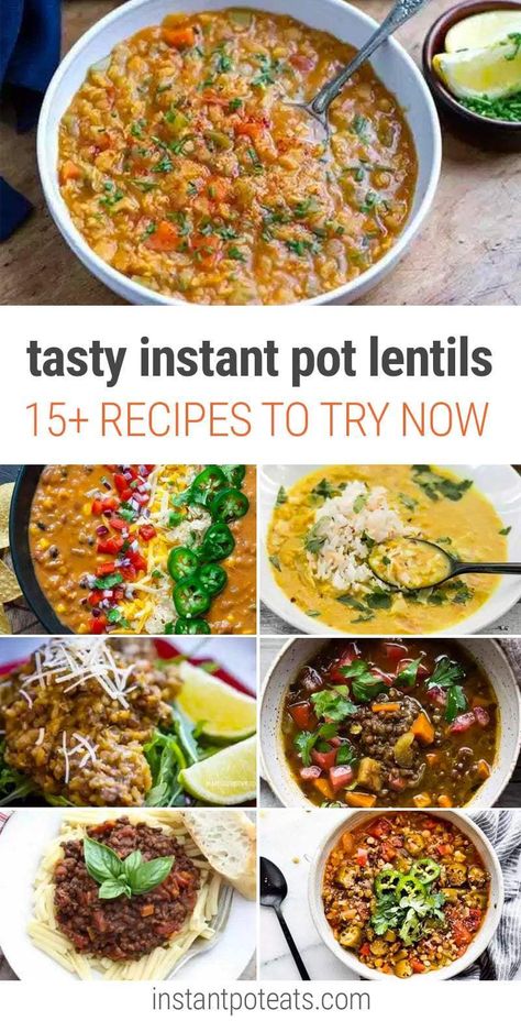 Lentil Ideas, Soup Instant Pot Recipes, Instant Pot Lentils, Lentils Instant Pot, Lentils Recipes, Cozy Recipes, Soup Instant Pot, Vegan Instant Pot Recipes, Best Soup