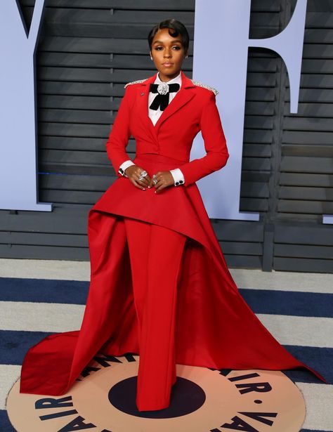 Janelle Monae's style evolution, from classic tuxes to pink pants | London Evening Standard Janelle Monae, Oscars Party, Janelle Monáe, Iconic Dresses, Vanity Fair Oscar Party, Christian Siriano, Jennifer Garner, Red Carpet Dresses, Celebrity Outfits