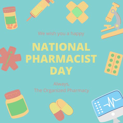 HAPPY NATIONAL PHARMACIST DAY! 🥂 🥳 🙌 #pharmacist #pharmacylife #pharmacymemes #retailpharmacist #retailpharmacy #pharmacytechnician #expirationdatestickers #theorganizedpharmacy National Pharmacist Day, World Pharmacist Day Poster Ideas, Pharmacist Day Quotes, Pharmacist Day Posters, Happy World Pharmacist Day, Slogan On Pharmacist Day, Pharmacy Technician, Pharmacist, Pharmacy