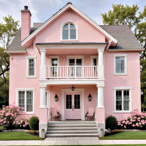 40 Exterior House Colors & Schemes for Lasting Beauty Exterior Paint Ideas For House, Pink Exterior House, Colorful Home Exterior, Paint Ideas For House, Pink House Exterior, Best Exterior House Paint, Club Background, Exterior Paint Ideas, Green Shutters