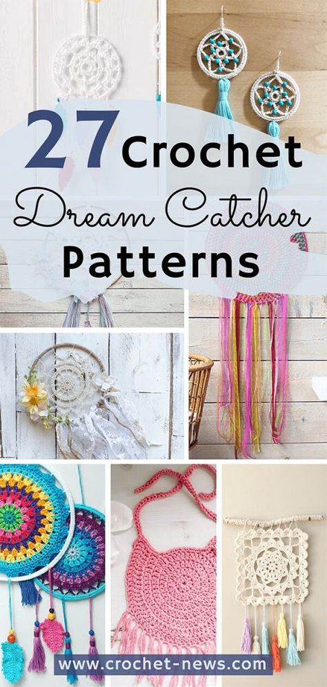 27 Crochet Dreamcatcher Patterns Dream Catcher Step By Step, Dreamcatcher Patterns, Crochet Dreamcatcher Pattern Free, Crochet Dreamcatcher Pattern, Crochet Dream Catcher, Dreamcatcher Diy, Diy Dream Catcher Tutorial, Dream Catcher Patterns, Dream Catcher Tutorial