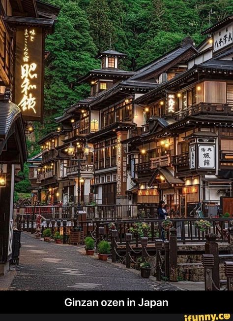 Ginzan ozen in Japan - Ginzan ozen in Japan  – popular memes on the site iFunny.co #kanyewest #celebrities #japan #ginzan #ozen #meme Ginzan Onsen, Japan Tourist, Magic Places, Yamagata, Japan Aesthetic, Aesthetic Japan, Japanese Architecture, Visit Japan, Japan Photo