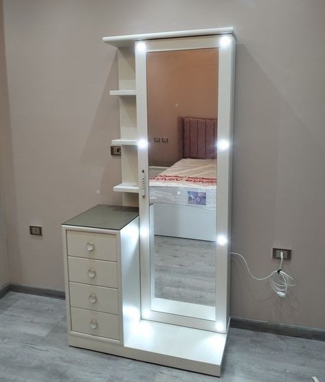 Dressing table Available DM for order #namaslay #namaslaycustomstore #namaslaydecor Plywood Bed Designs, Dressing Table Design Bedrooms, Dressing Mirror Designs, Full Wall Mirror, Wall Mirror Decor, Almirah Designs, Beautiful Bedroom Decor, Tv Stand Designs, Wall Panels Bedroom