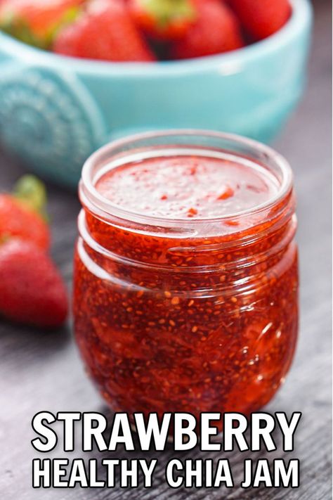 For a sugar free fruit spread try this keto strawberry chia jam made with chia seeds. Super easy and healthy using just 4 ingredients. Chia Seed Jam Recipe, Chia Jam Recipe, Strawberry Chia Jam, Sugar Free Fruits, Chia Seed Jam, Sugar Free Jam, Fruit Spread, Easy Frosting, Chia Jam