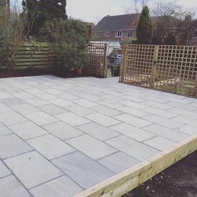 Backyard Flooring, Garden Flooring, Paving Garden, Patterned Concrete, Garden Slabs, Sandstone Paving Slabs, Patio Paving, Garden Flat, Indian Sandstone