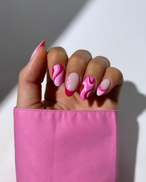 All pink everything 💞🎀🌸🩰 inspired by @peachinails ✨ • pink ring from @littlewordsproject • gold ring from @monicavinader #nails #nailinspo #nailart #naildesign #pinknails #summernails #nailinspiration Pink Abstract Nails, Uñas Ideas, Nailinspo Nailart, Pink Everything, Abstract Nails, All Pink, Pink Abstract, Pink Ring, Pink Nails