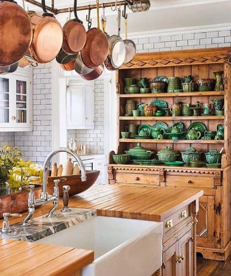 Ann Morris Inc.™ on Instagram: “AM Pot Rack in this breathtaking kitchen. Design by @philipmitchelldesign via @secretsofahostess” Collected Interiors, Cottage Kitchens, Seaside Cottage, Cottage Kitchen, Home Decor Trends, Kitchen Style, Pots And Pans, Country Kitchen, Kitchen Room