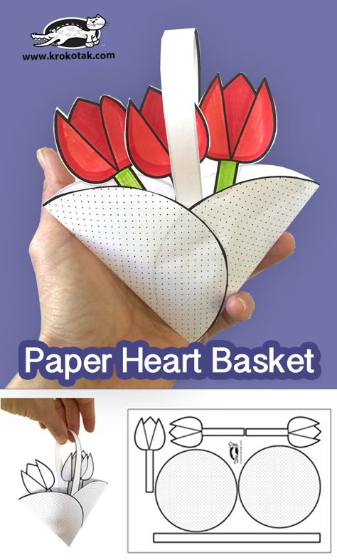 children activities, more than 2000 coloring pages Paper Heart Basket, Mother's Day Activity For Kids, Mother’s Day Activities, Mothers Day Activities For Kids, Coloring Crafts For Kids, Mother Day Craft, Mothers Day Activities, Mothers Day Activity, Mothers Day Craft