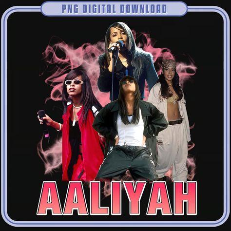 Aaliyah Inspired Outfits, Aaliyah Poster, Aaliyah Costume, Aaliyah 90s, Aaliyah T Shirt, Aaliyah Hair, T Shirt Design Png, Aaliyah Style, Aaliyah Haughton