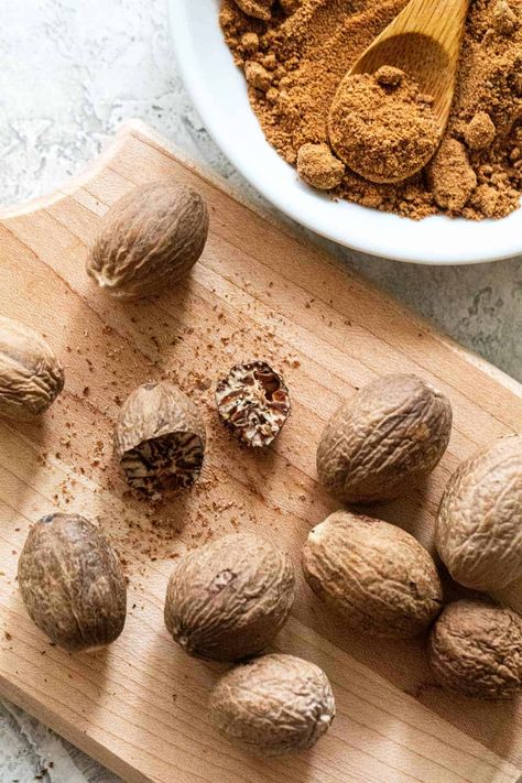 What is Nutmeg? & How to Use It - Jessica Gavin Fall Rolls, Nutmeg Tree, Nutmeg Spice, Homemade Spice Blends, Homemade Pumpkin Pie, Recipe Example, Egg Nog, Diet Ideas, Savory Dishes