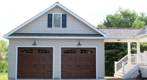 Add a two car garage to your home ... Add On Garage To House, Garage Addition Ideas Attached, Add On Garage, Garage Addition Ideas, Detached Garage Designs, Garage Addition, Garage Exterior, Addition Ideas, Covered Walkway