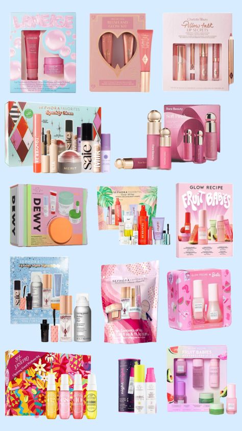 gift sets!! {⚡️🎀🪩} Sephora Gift Sets, Xmas List Ideas, Skincare Sets, Sephora Gift, Girly Christmas Gifts, Skincare Gifts, Beauty Treatments Skin Care, Preppy Skincare, Sephora Favorites