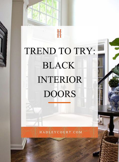 5 Reasons To Have Black Interior Doors in Your Home Black Interior Doors Wood Trim, Tricorn Black Doors Interior, Painting Builder Grade Doors, Painted Black Doors Interior, Black Interior Front Door Entry Ways, Painting Doors Black Interior, Interior Doors Ideas, Black Doors Interior, Gothic Apartment Decor