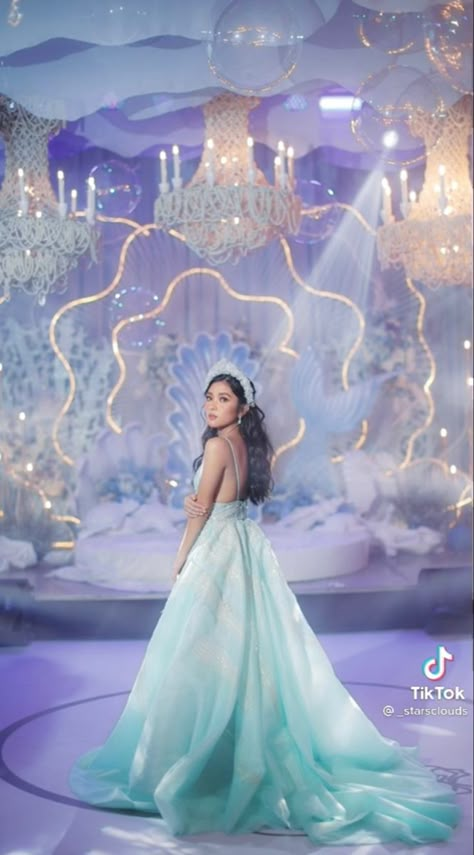 Little Mermaid Quinceanera Theme, Under The Sea Quinceanera Theme, Pearls Wedding Theme, Debut Theme, Little Mermaid Wedding, Ariel Wedding, Xv Dresses, Quinceanera Photoshoot, Little Mermaid Dresses