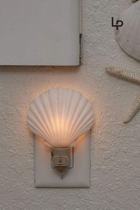 Illuminate your space with this beautiful clam night light! Great for a stocking stuffer, hostess, teacher, or anything gift! Comes individually boxed. #nightlight #light Decorative Lights, Wall Lighting, Night Lights, Stocking Stuffer, Light Decorations, Wall Light, Desk Lamp, Led Lamp, Pendant Lamp