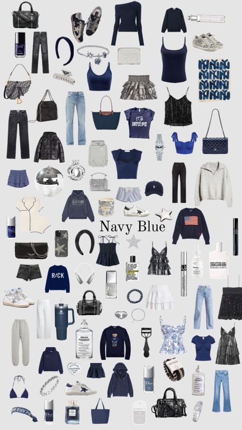 Navy White Outfit, Navy Blue Fits, Navy Clothes, Preppy Outfit Ideas, Navy Outfits, Navy Blue Style, Navy Blue Outfit, Wishlist Ideas, Stockholm Style