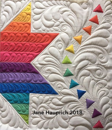 Here’s the other panel I quilted from @sariditty This was such fun to quilt. Feathers are a favorite of mine and I just had to do them… Filler Designs, Quilt Motifs, Quilt Stitches, Quilted Items, Amazing Quilts, Custom Quilting, Quilting 101, Free Motion Quilting Patterns, Machine Quilting Patterns