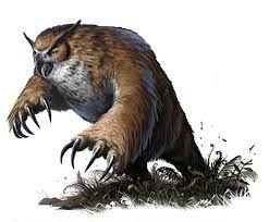 Awakened Owl Bear (5e Race) - D&D Wiki Beast Creature, D D Monsters, Heroic Fantasy, Dnd Monsters, Fantasy Beasts, Mythical Beast, Fantasy Monster, Fantasy Rpg, Creature Concept