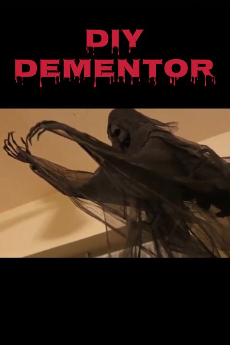 Dementor Decoration Diy, Dementor Diy Halloween Decorations, How To Make A Dementor, Dementor Halloween Decoration, Harry Potter Dementors Diy, Diy Dementor Decoration, Dementor Silhouette, Dementor Diy, Haunted House Diy Ideas