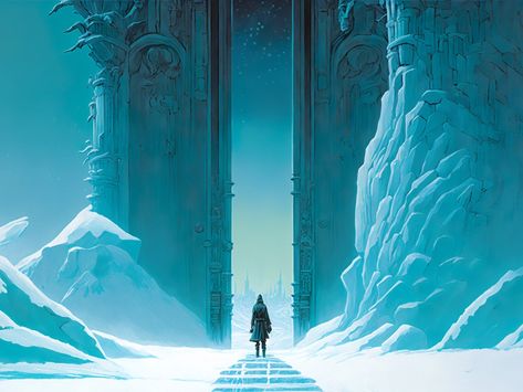 Ice Castle 2 by Julian Haddad on Dribbble Ice Palace Aesthetic, Ice Kingdom Fantasy Art, Fantasy Ice Castle, Fantasy Snow, Evil Santa, Cold Landscape, Ice City, Ice Kingdom, Santa Story