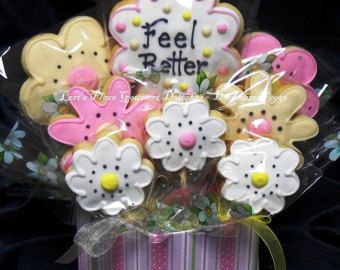 Cookie Arrangements, Cookie Bouquets, Cookie Baskets, Cookie Bouquet, Cookie Business, Summer Cookies, Cookie Pops, Baby Cookies, Cookie Packaging