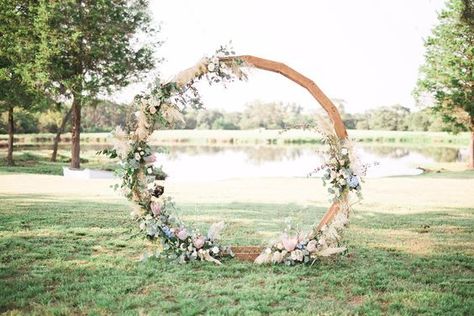 Circle Arch Wedding, Birch Wedding Arch, Bohemian Wedding Arch, Arch Wedding Ceremony, Beach Wedding Arch, Circle Arch, Wedding Arbors, Wedding Alters, Wedding Ceremony Arch