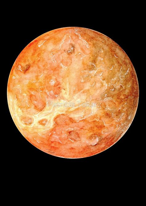 Venus Watercolour Painting || by PattokArts | @Patti2905   #watercolor #painting #space #planets #venus Venus Painting Planet, Venus Drawing Planet, Planet Painting Easy, Venus Planet, Venus Painting, Painting Space, Planet Painting, Solar System Poster, Planet Drawing