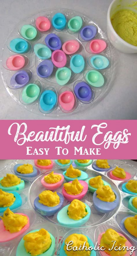 Recipies For Kids, Hearty Appetizers, Colored Deviled Eggs, Easter Deviled Eggs, Devilled Eggs Recipe Best, Easter Party Food, Dessert Halloween, Easy Easter Treats, Easter Side Dishes